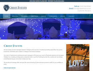 Crest Events Website Design